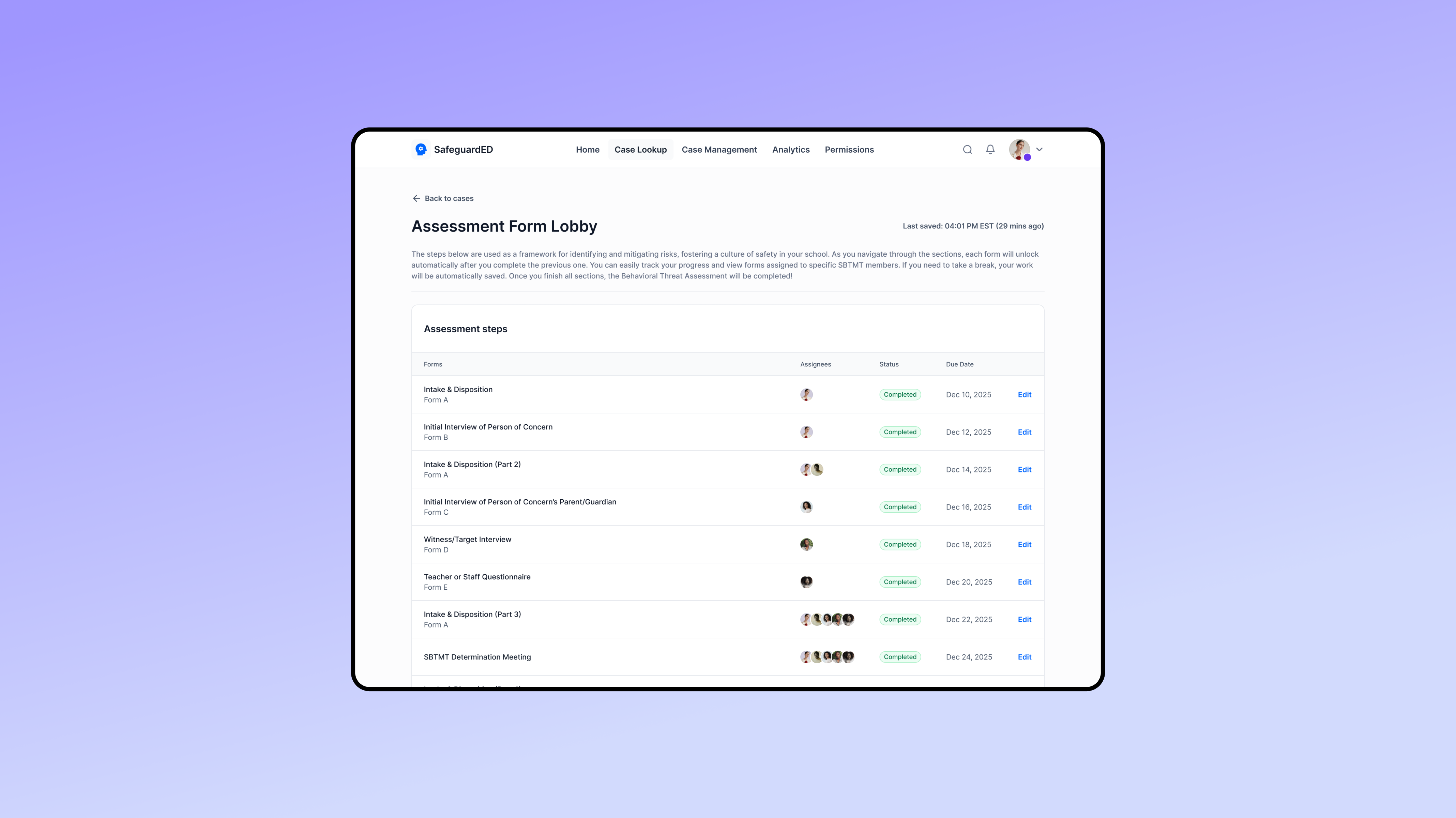 SafeguardED form lobby